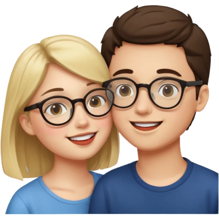 boy with spects kissing a girl emoji