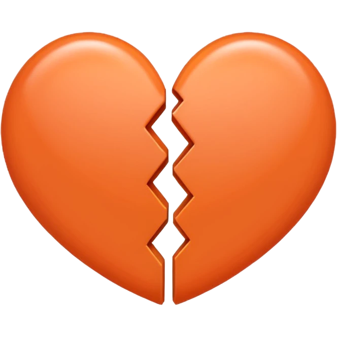 Make a half gray and half orange heart emoji (left is gray and right is orange) emoji