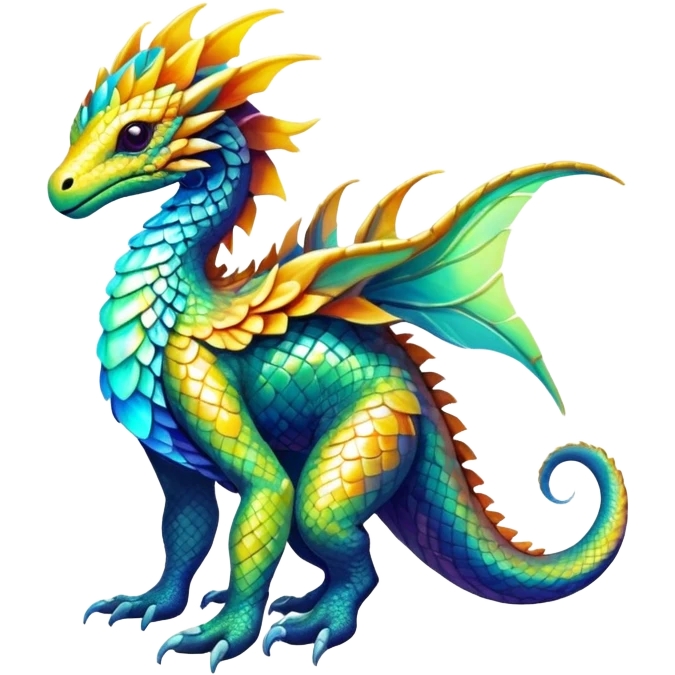 Elemental Exotic Colorful Fantasy Pokémon-Fakémon-hybrid-creature (full body) emoji