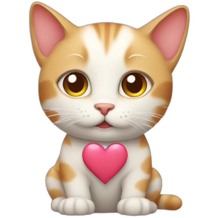 Cat shows heart emoji