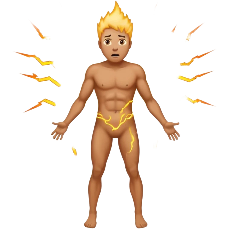 Mans butt getting shocked with electricity emoji