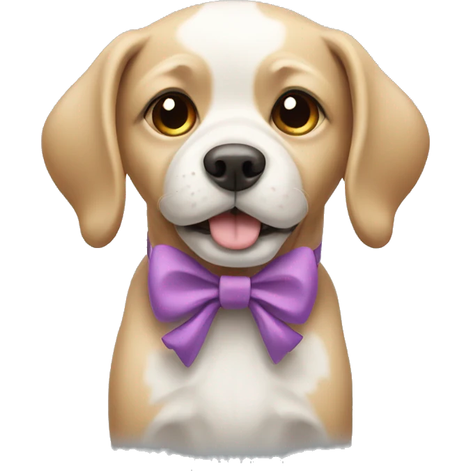 dog wearing a bow emoji