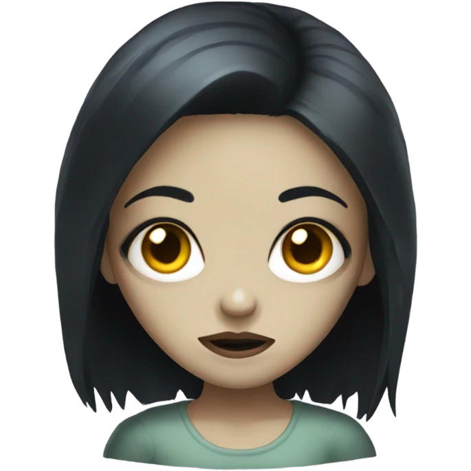 zombie girl with black hair emoji