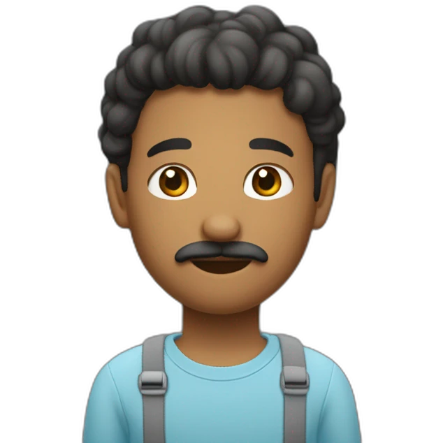 un homme de 17 ans métisse foncé avec un bouc et une moustzche emoji