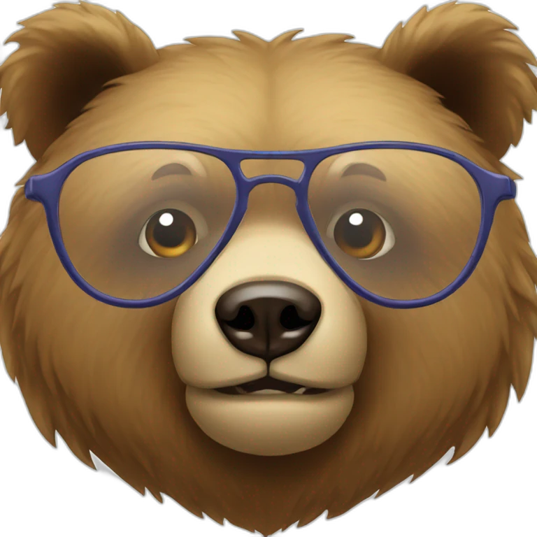 bear with glasses emoji