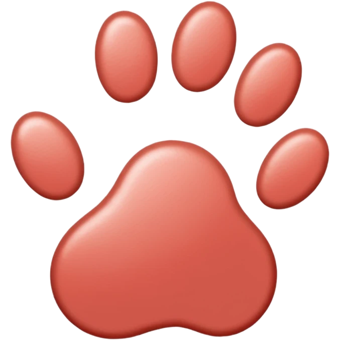 a very light pale pastel red pawprint emoji