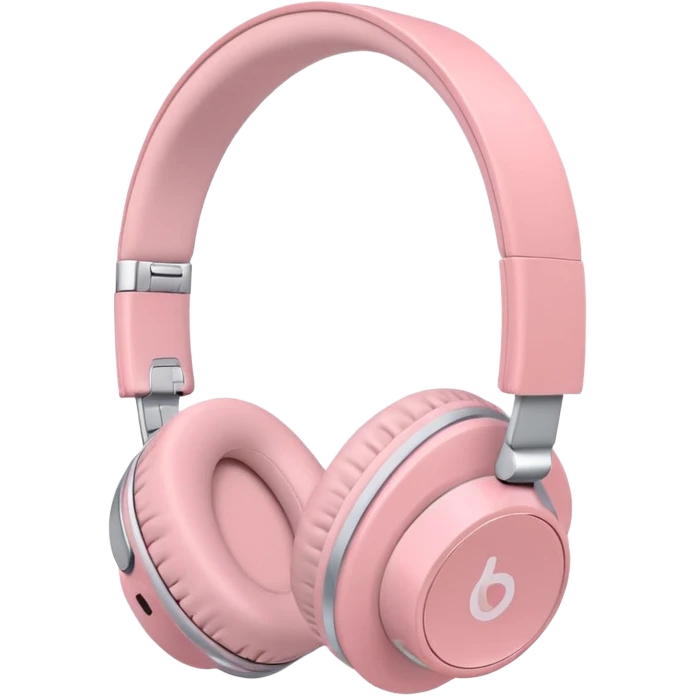 Casque bluetooth rose pastel emoji