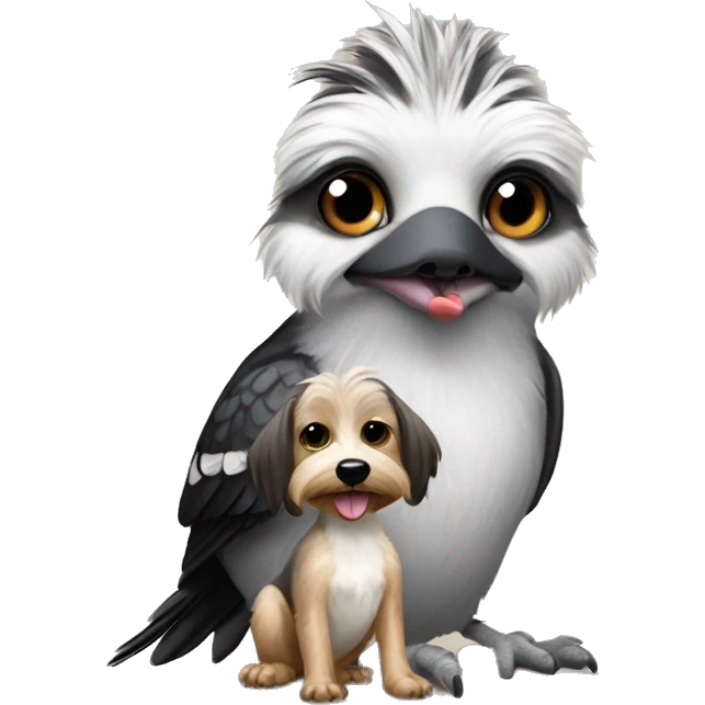 Kookaburra with a miniature Schnauzer dog  emoji