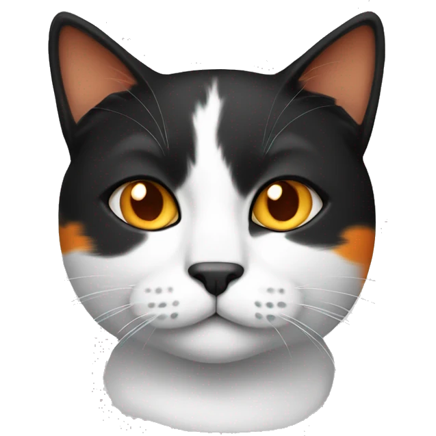 Black,white and orange cat emoji
