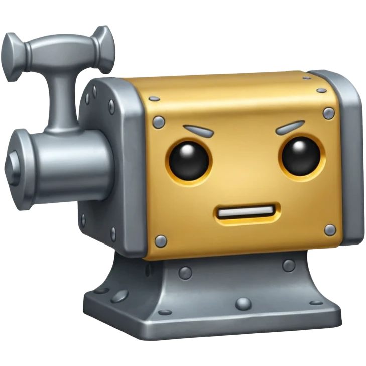 Anvil with a face emoji