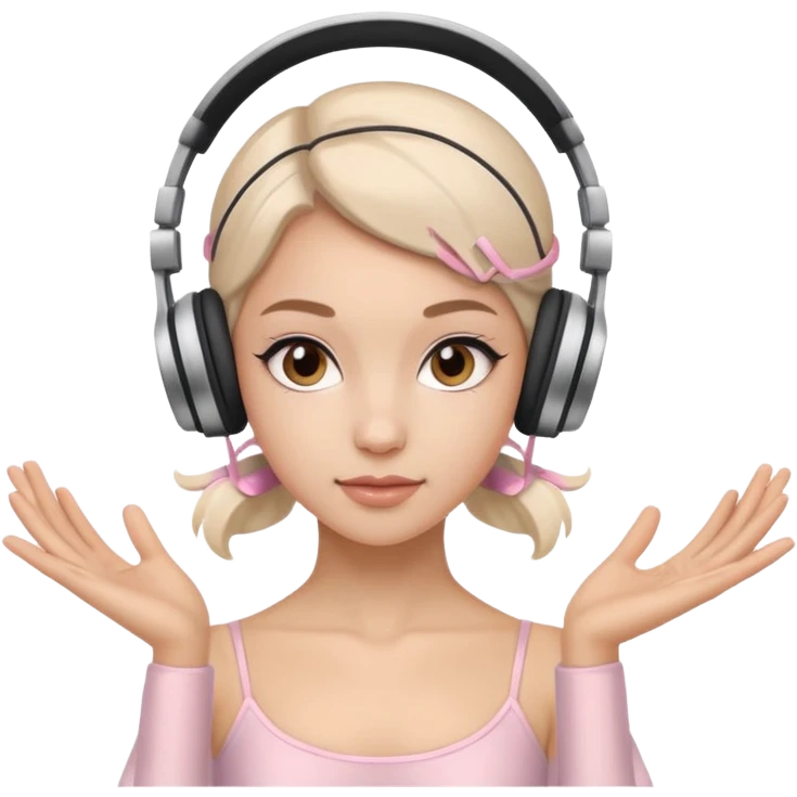 hip hop ballerina, wearing headphones, confident attitude emoji