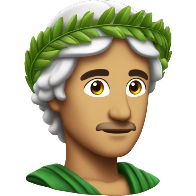 Dante Alighieri with a green laurel wreath on his head emoji