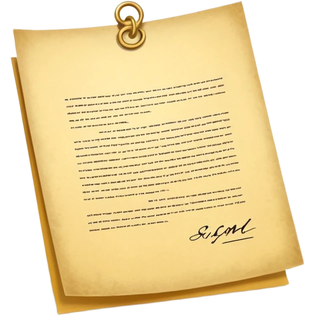 Premium contract golden paper signed sealed emoji