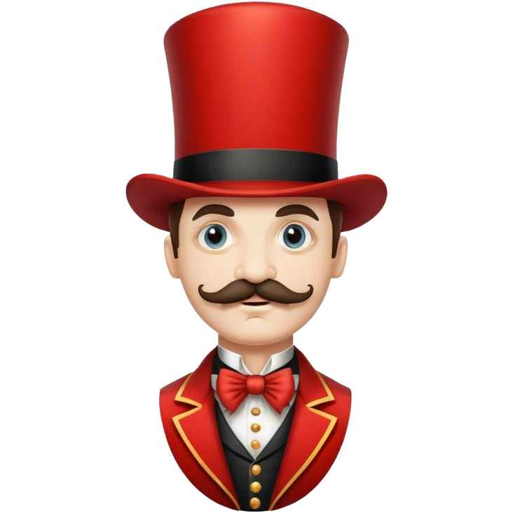 Vintage circus ringmaster with mustache emoji
