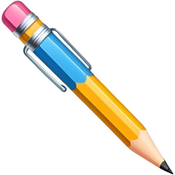 Illustration drawing icon, pencil or brush strokes, colorful design elements, simple lines, minimalistic style, clean composition, transparent background. emoji