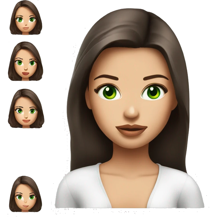 Beautiful girl with green eyes,brown hair ,girl looks adriana lima emoji
