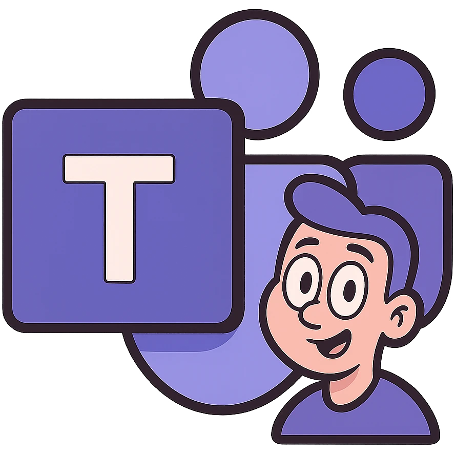 Microsoft Teams logo in flat toon style emoji