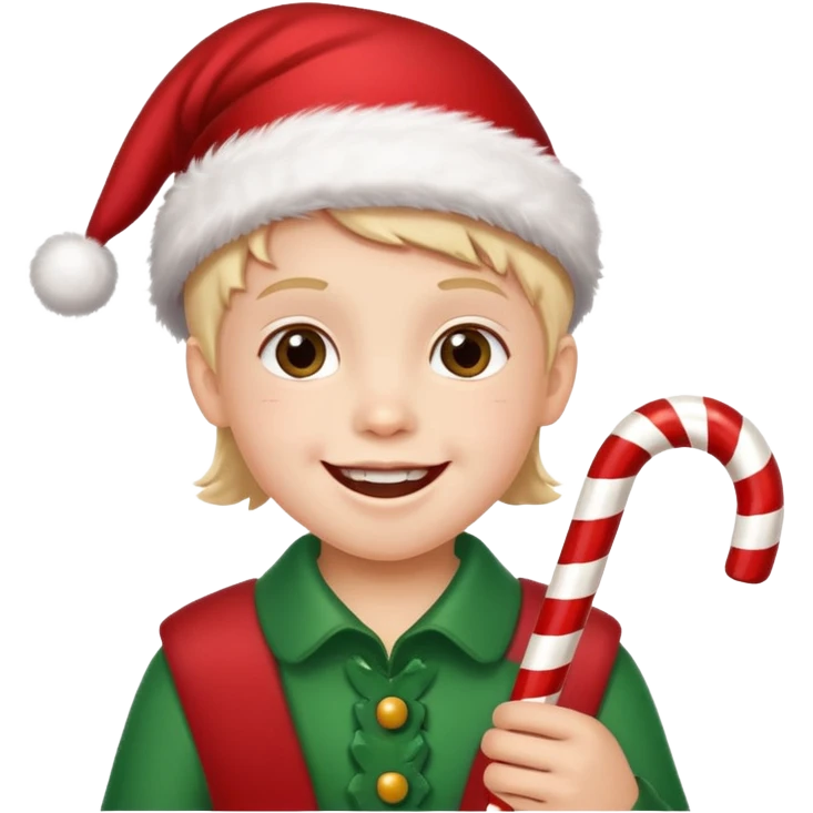 Chiklder with candy canes celebrating Christmas emoji