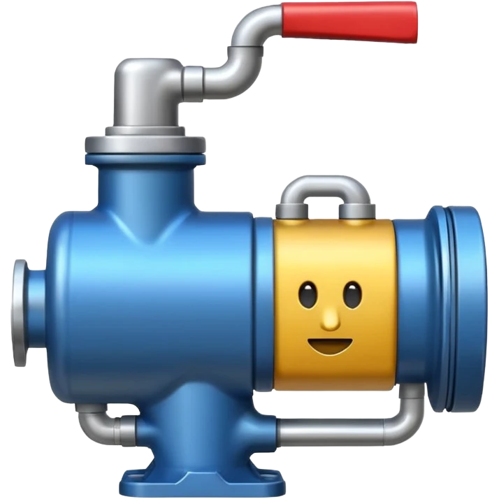 Plumbing pump, digital art emoji style, with clean lines, no face on objects, white background emoji