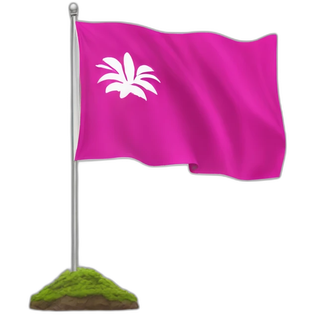 big fuchsia flag with white inscription "idea" in centre emoji