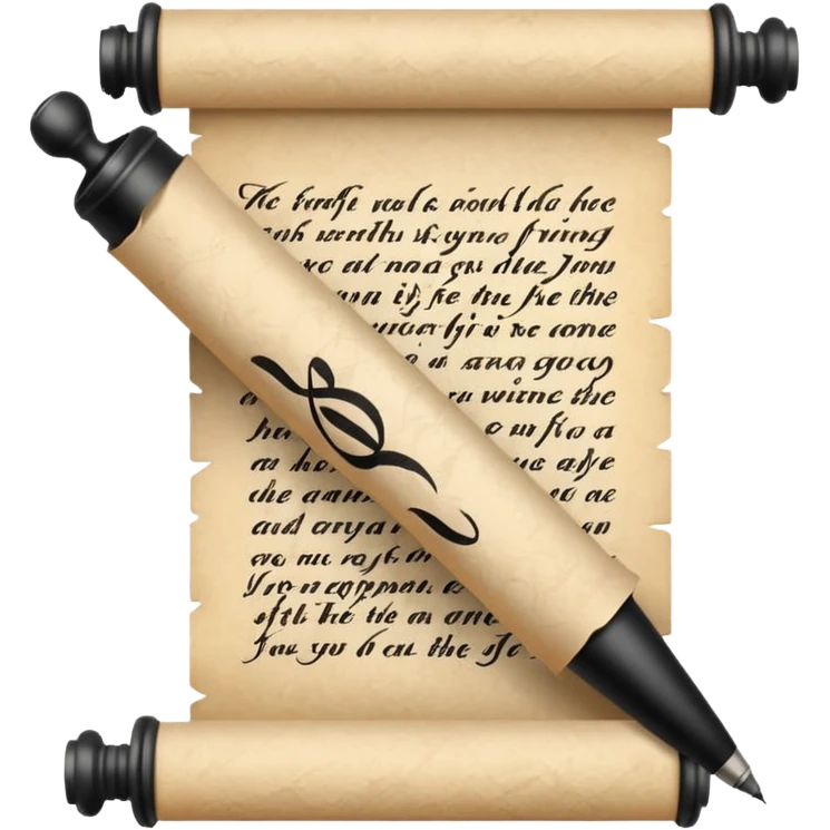 Calligraphy scroll emoji