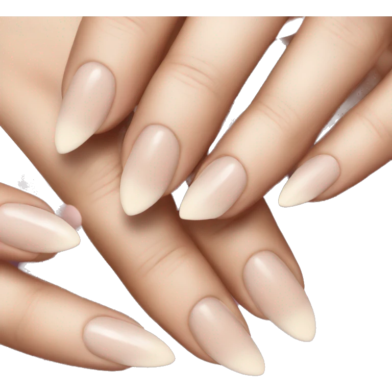 Almond french manicure emoji