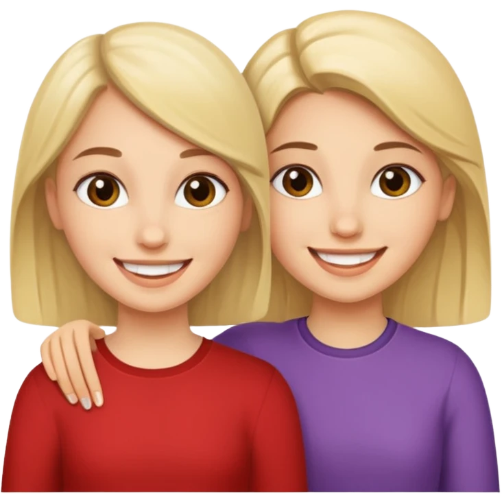 Two girls saying six seven emoji