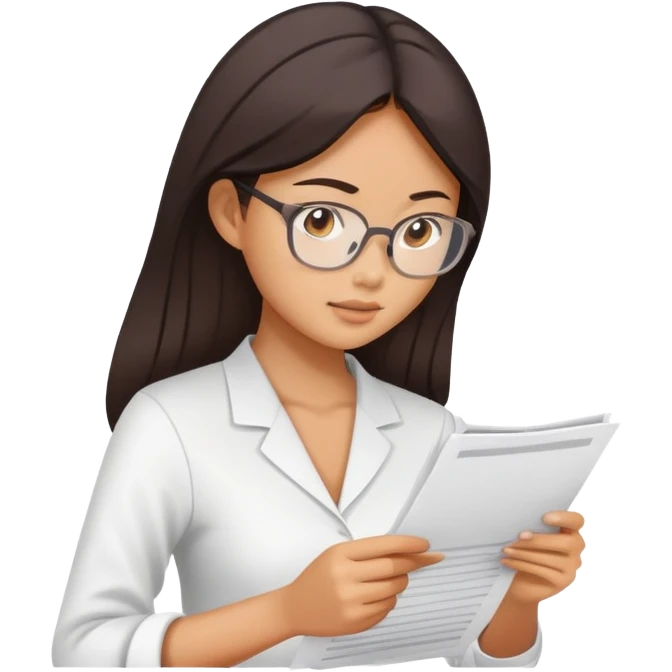 asian women review paper work emoji