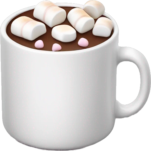 Mug of hot chocolate with mini marshmallows emoji