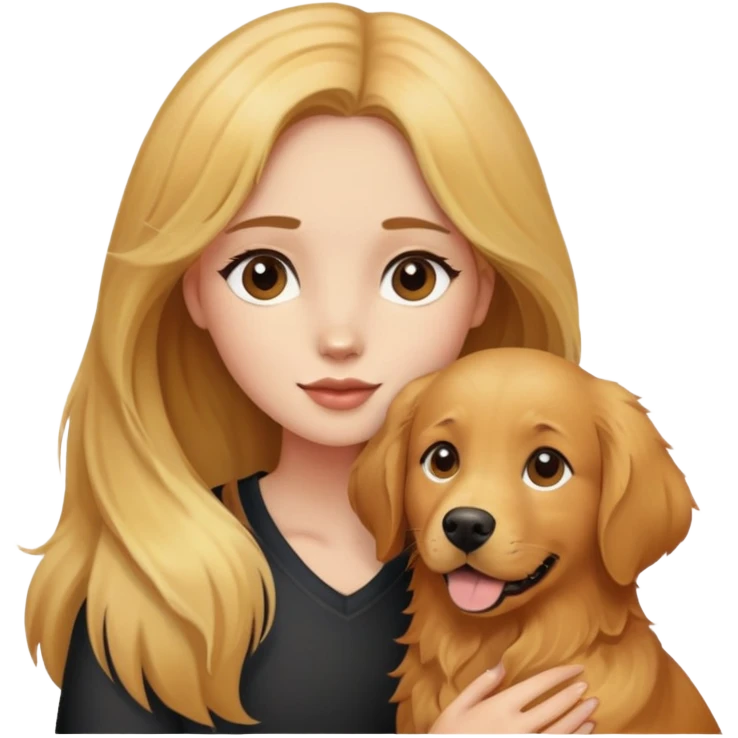 A￼ girl with a dog emoji