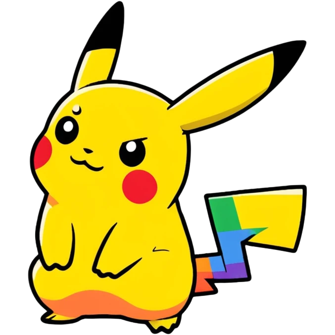 Pikachu with Rainbows emoji