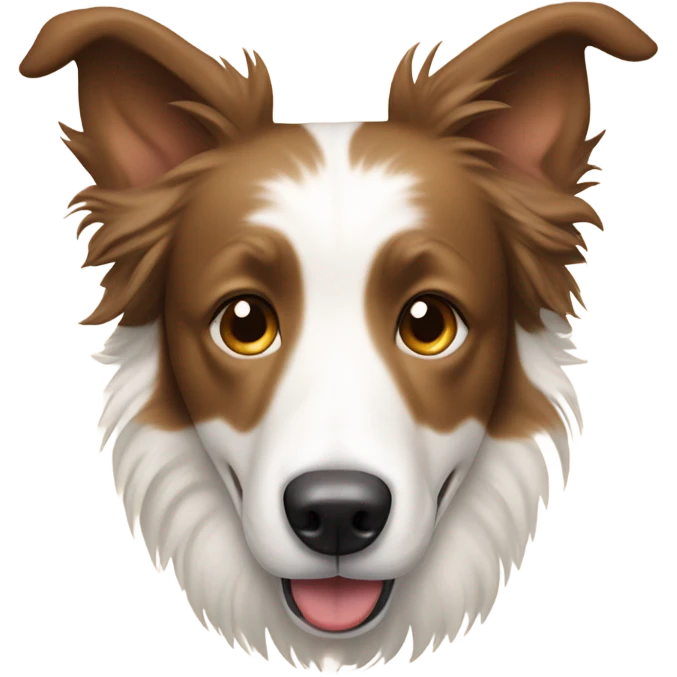 A sand and White border collie with falling ears and short haïr emoji