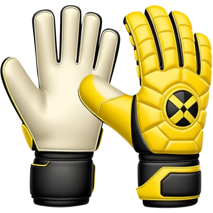 Soccer goalkeeper glove with padding and finger protection emoji