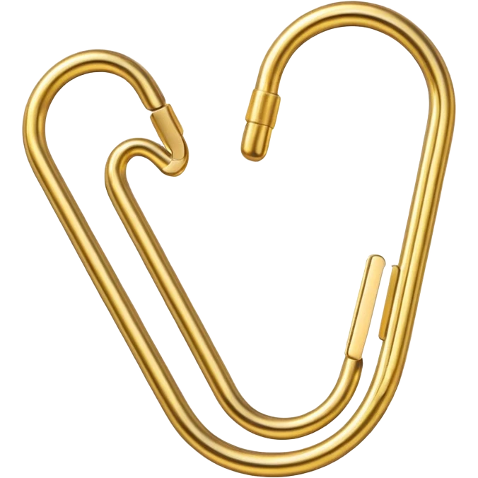 one gold paper clip emoji