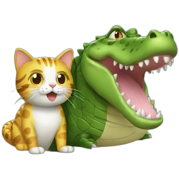 À crocodile with a cat  emoji