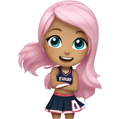 cheerleader luka smiling and chibi emoji