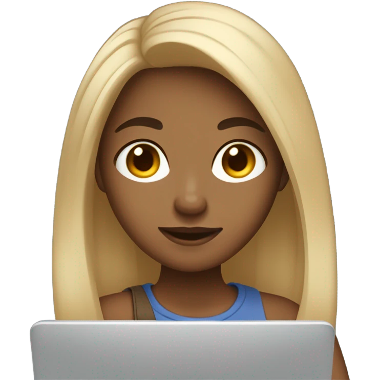 Medium hair light skin  Brown girl, computer science intern with a coding laptop  emoji