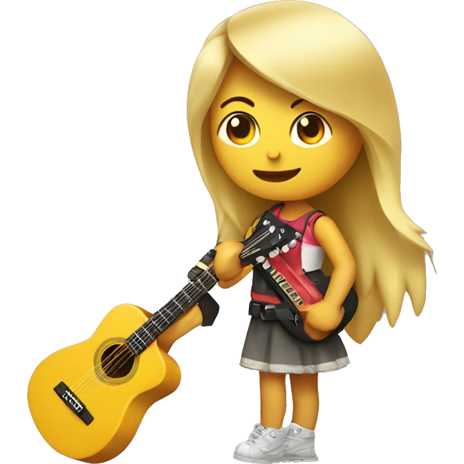 CHICA RUBIA CON GUITARRA EN LA QUE PONGA EXTREMODURO emoji