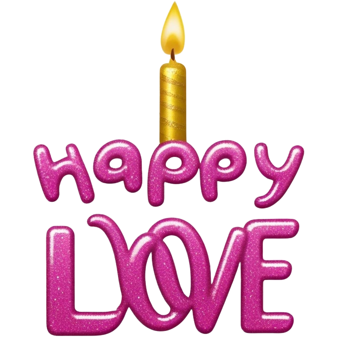Happy Birthday My Love glittery written out emoji