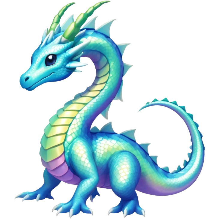 Exotic Rare Shiny Epic Ethereal Meganium-Amaura-Dragonair-hybrid, full body emoji