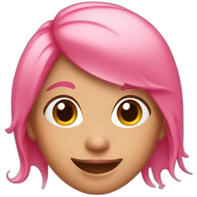 girl with] pink hair tongue sticking out emoji