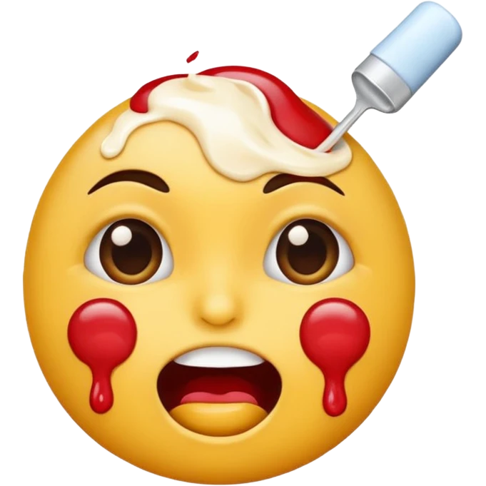 perverted emoji with cream on her face emoji