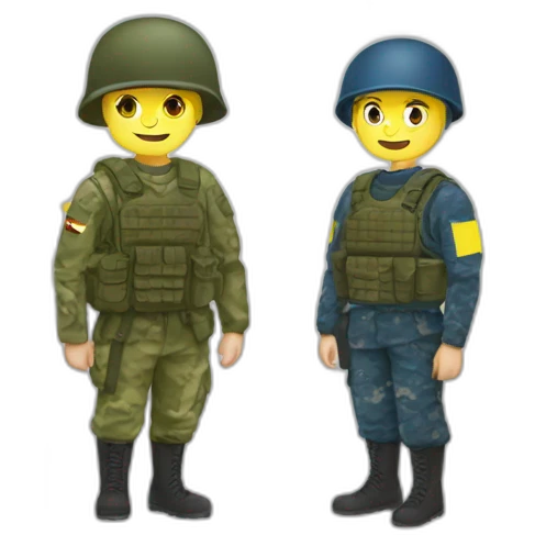 Soldier of Ukraine with Shavron of the flag of Ukraine  emoji
