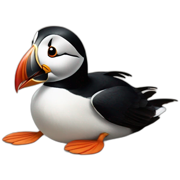 puffin rolling on the floor laughing emoji