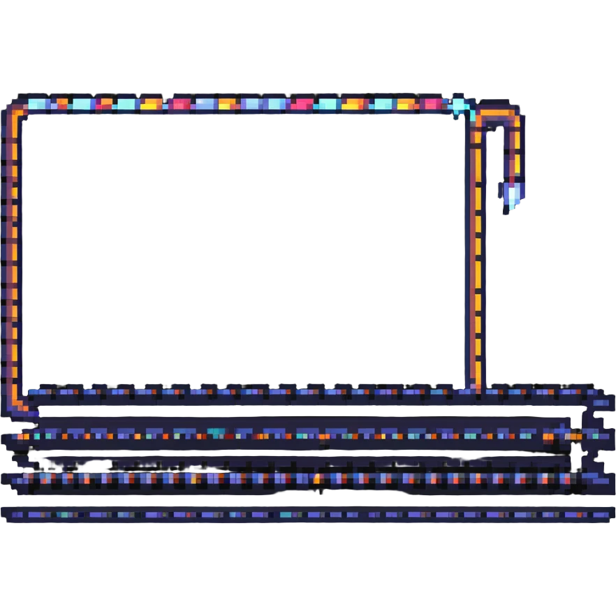 pixel art style construction sign with animated lights or moving stripes, interactive vibe emoji