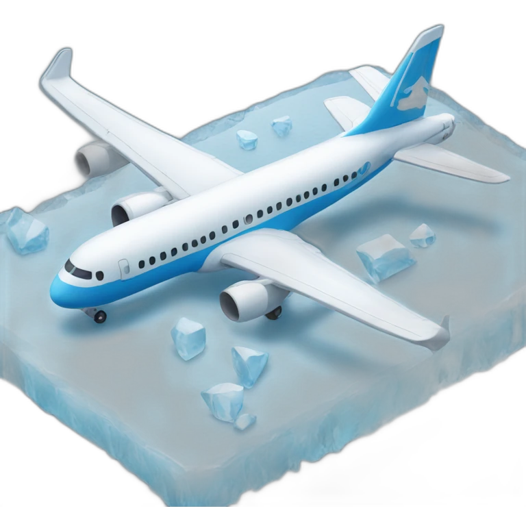 Airplane made from ice emoji