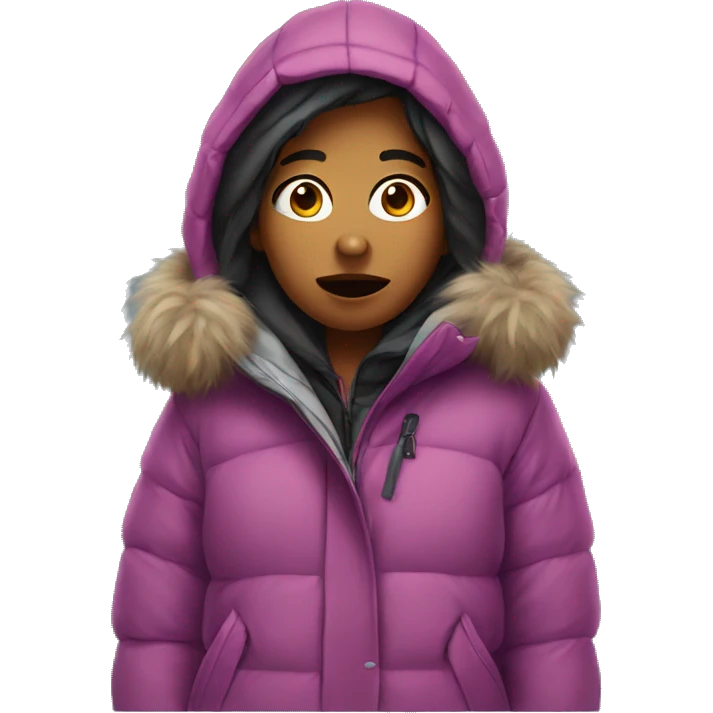 Bored girl with parka  emoji