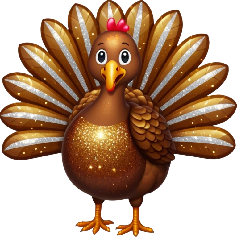 Brown glitter turkey emoji