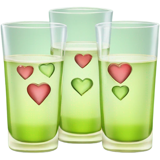 Tequila shots with hearts emoji