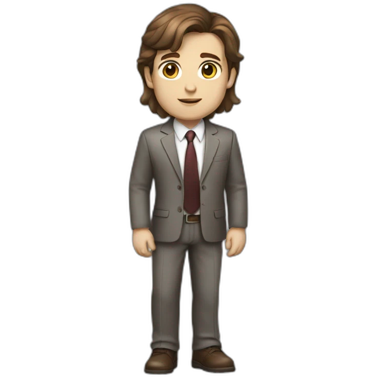 business hero brown hair white skin full body emoji